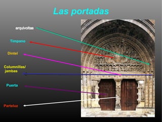 Las portadas Columnillas/ jambas Tímpano Dintel Puerta Parteluz 