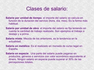 Estructura del salario. 