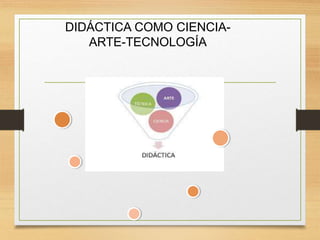 DIDÁCTICA COMO CIENCIA-
ARTE-TECNOLOGÍA
 