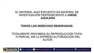 o.
Tallerdecrisis.blogspot.com@_JorgeAguilera Jorge Aguilera Ph.DEAR Alto Rendimiento S.A.S
EL MATERIAL AQUÍ EXPUESTO ES MATERIAL DE
INVESTIGACIÓN PERTENECIENTE A JORGE
AGUILERA
TODOS LOS DERECHOS RESERVADOS.
TOTALMENTE PROHIBIDA SU REPRODUCCIÓN TOTAL
O PARCIAL SIN LA EXPRESA AUTORIZACIÓN DEL
AUTOR.
 
