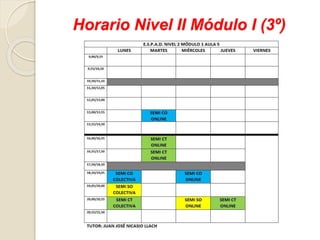 Horario Nivel II Módulo I (3º)
 