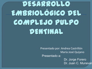 Presentado por: Andrea Castrillón
               María José Quijano
 Presentado a:
                  Dr. Jorge Forero
                  Dr. Juan C. Munevar
 