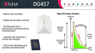 DG457
- Rotura de cristales
- Modo de prueba remota
- Verificación de 2
secuencias características
(infrasónico)
- Análisi...