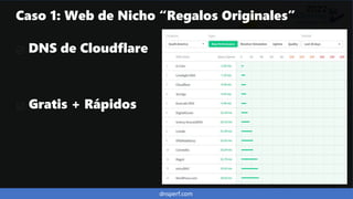 dnsperf.com
✅ DNS de Cloudflare
Caso 1: Web de Nicho “Regalos Originales”
✅ Gratis + Rápidos
 