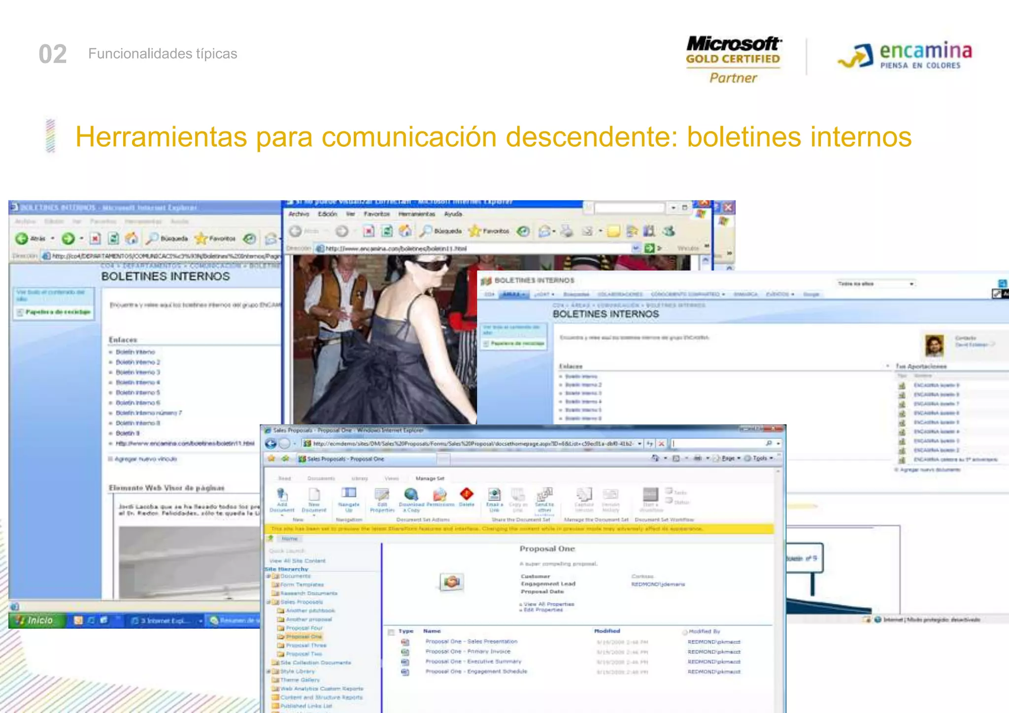 Conocer funcionalidades típicasHerramientas para comunicación descendente: boletines internos02Funcionalidades típicas