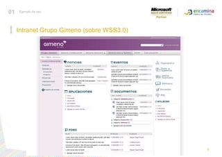 Intranet Grupo Gimeno (sobre WSS3.0)01Ejemplo de usoPresentación corporativa6