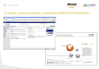 Intranet, extranet de clientes y portal público CMS del ITC (SharePoint)01Ejemplo de uso