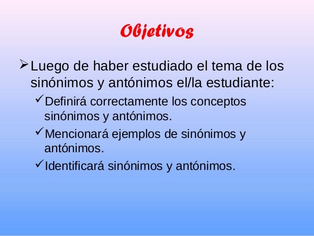 Presentación sinonimos y antónimos Artesanato O Que É ~ Presentación sinonimos y antónimos