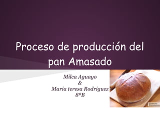 Proceso de producción del
      pan Amasado
          Milca Aguayo
                &
      Maria teresa Rodriguez
               8ºB
 