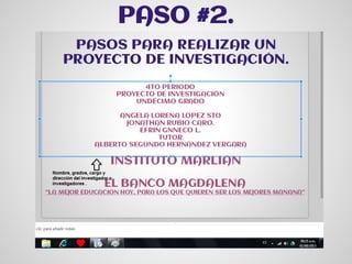 PASOS PARA HACER UN PROYECTO DE INVESTIGACION | PDF