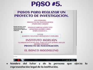 PASOS PARA HACER UN PROYECTO DE INVESTIGACION | PDF
