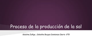 Proceso de la producción de la sal
Katalina Zuñiga , Celesthe Burgos Constanza Osorio 8ªB
 