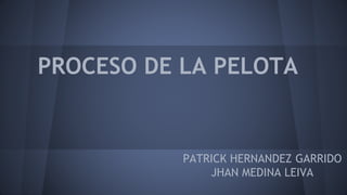 PROCESO DE LA PELOTA
PATRICK HERNANDEZ GARRIDO
JHAN MEDINA LEIVA
 