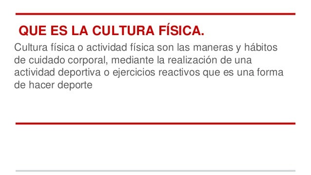 cultura fisica