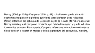 Barroy (2005, p. 155) y Campero (2010, p. 87) coinciden en que la situación
económica del país en el periodo que va de la ...