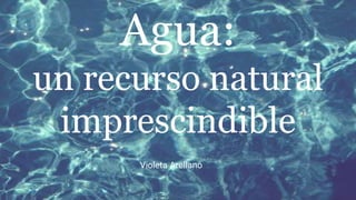 Agua:
un recurso natural
imprescindible
Violeta Arellano
 
