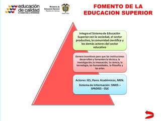 FOMENTO DE LA EDUCACION SUPERIOR 