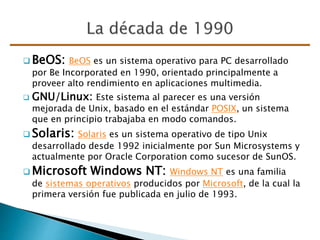 Presentación Historia Sistemas Operativos | PPTX