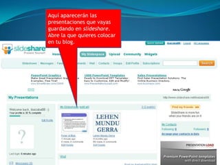 Ya está archivada la presentación en la red, en tu espacio de slideshare. Ábrelo, ve a “My slidespace”.