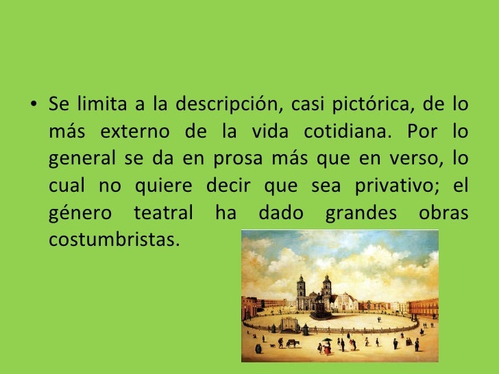 El costumbrismo