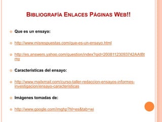Las conclusiones: contemplan el otro 10% del ensayo, alrededor de media página. En ellas se expresa la relevancia del tema, la importancia, la manera de llevar a cabo las recomendaciones o aportaciones.