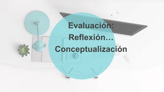 Evaluación:
Reflexión…
Conceptualización
 