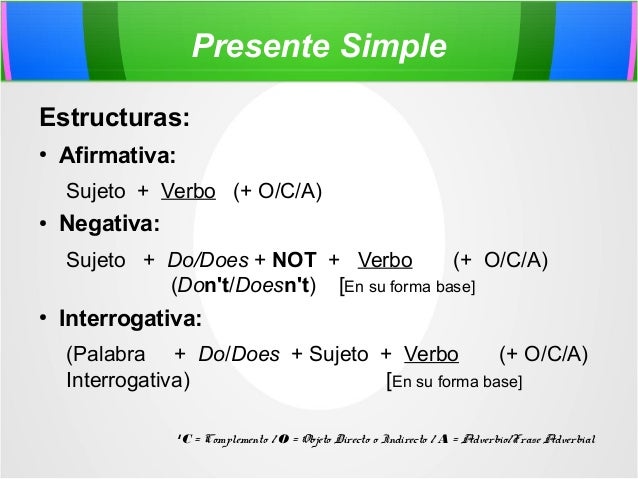 Presentacion Sobre Presente Simple