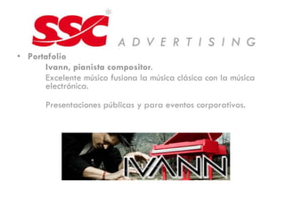 Portafolio Ivann, pianista compositor . Excelente músico fusiona la música clásica con la música  electrónica.  Presentaciones públicas y para eventos corporativos. 