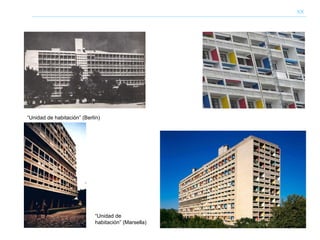 “ Unidad de habitación” (Berlín) XX “ Unidad de habitación” (Marsella) 