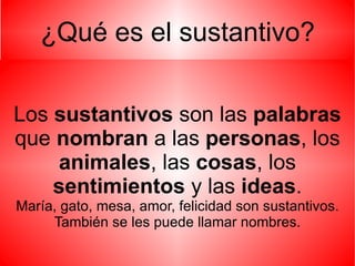 ¿Qué es el sustantivo? 