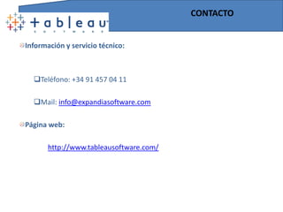 TABLEAU PUBLIC Para integración en blogsCaracterísticas:Servicio gratuito. No es necesario ser un programador. Permite que los usuarios exploren los datos en línea.Comparte tus propias visualizaciones. 