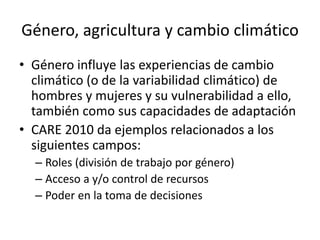 Género y cambio climático: Conceptos fundamentales