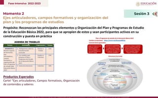 Fase Intensiva 2022-2023
Momento 2
Ejes articuladores, campos formativos y organización del
plan y los programas de estudi...