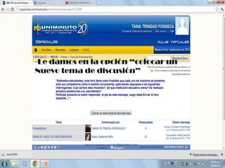 -Le damos en la opción “colocar un
Nuevo tema de discusión”
 