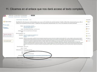 11. Clicamos en el enlace que nos dará acceso al texto completo
 
