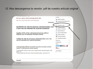 12. Nos descargamos la versión .pdf de nuestro artículo original
 