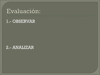 1.- OBSERVAR 2.- ANALIZAR 
