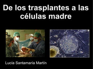 De los trasplantes a las células madre Lucía Santamaría Martín 