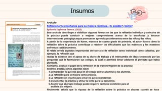 Reflexión y Estrategias para la Mejora de la Práctica Docente en el ...