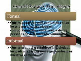 Formal
• Que es aquel que está contenido en las
leyes y normas que rigen el
comportamiento y convivencia de las
personas en determinada comunidad.
Informal
• Que será aquel q establece la sociedad,
los padres y las personas que conforman
nuestros entorno.
 