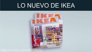LO NUEVO DE IKEA

http://vimeo.com/83308452

 