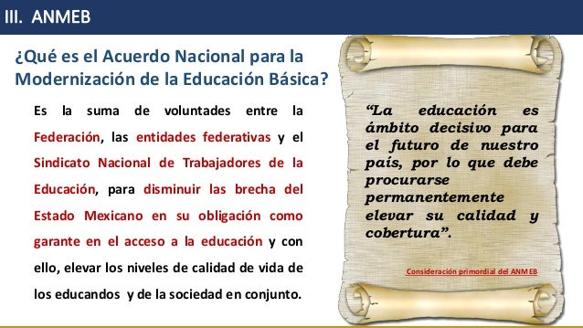 Impacto del Acuerdo Nacional para la Modernización de la Educación Bá…