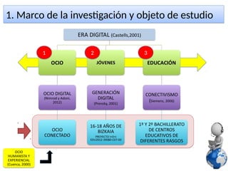 1. Marco de la investigación y objeto de estudio1. Marco de la investigación y objeto de estudio
11 22 33
 