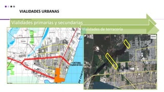 VIALIDADES URBANAS
Vialidades primarias y secundarias
Vialidades de terracería
 