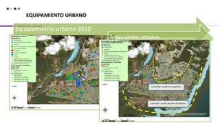 EQUIPAMIENTO URBANO
Equipamiento urbano 2010
Áreas verdes urbanas
 