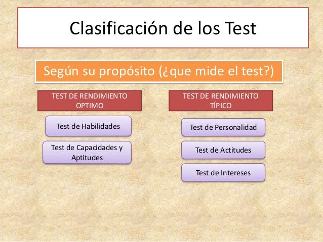 Los test y sus clasificaciones presentación