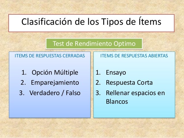 Los test y sus clasificaciones presentación
