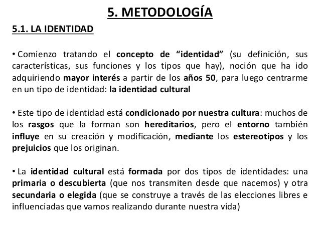 EL CONCEPTO DE “IDENTIDAD”- La influencia de los estereotipos y los m…
