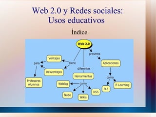 Web 2.0 y Redes sociales: Usos educativos  Índice 