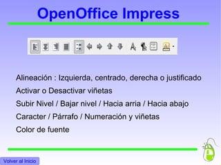 Tipo de diapositiva: predeterminado o automático permitiendo modificar los valores de duración de página y duración de la pausa. Volver al Indice Volver al Inicio 